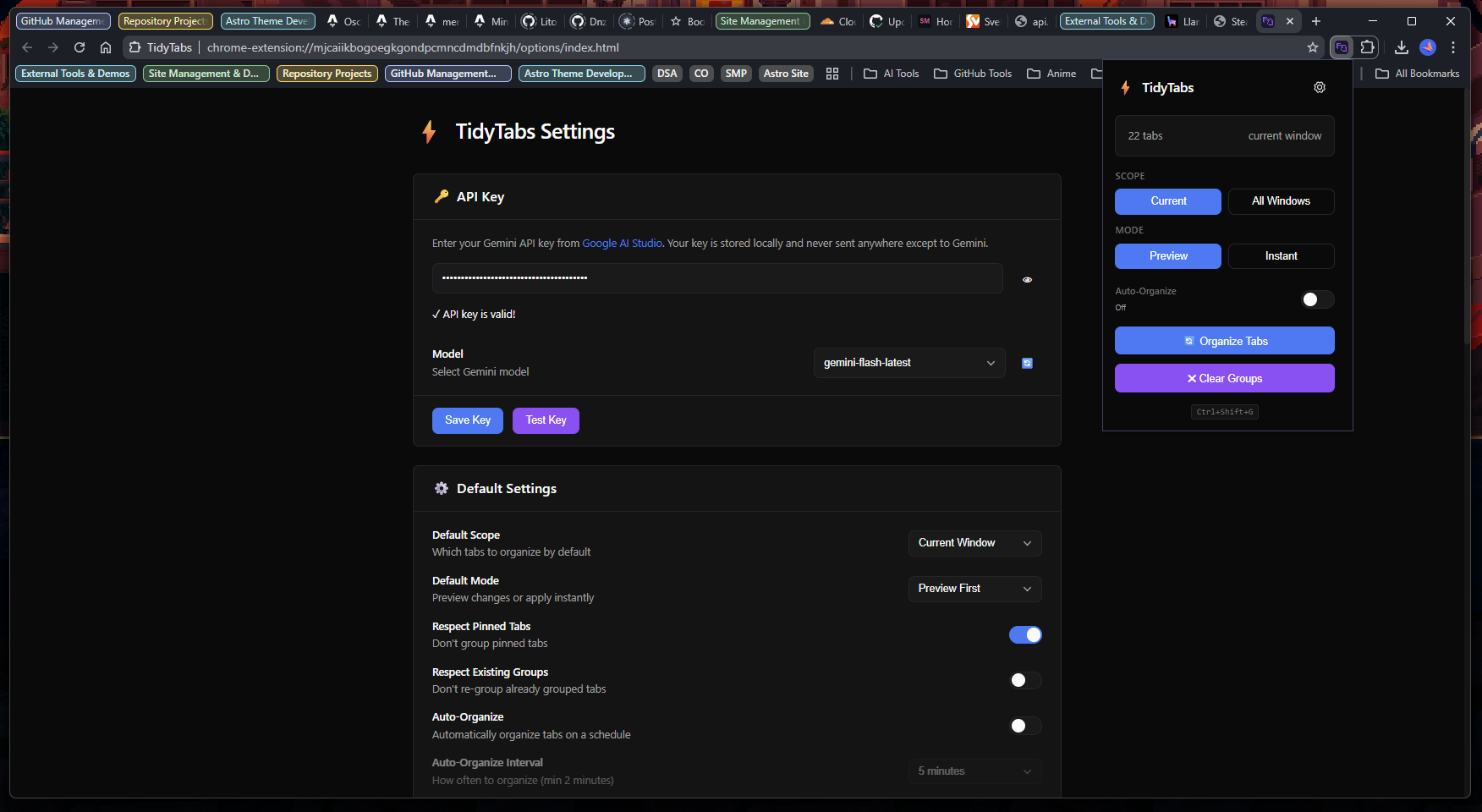Tidy Tabs Chrome preview